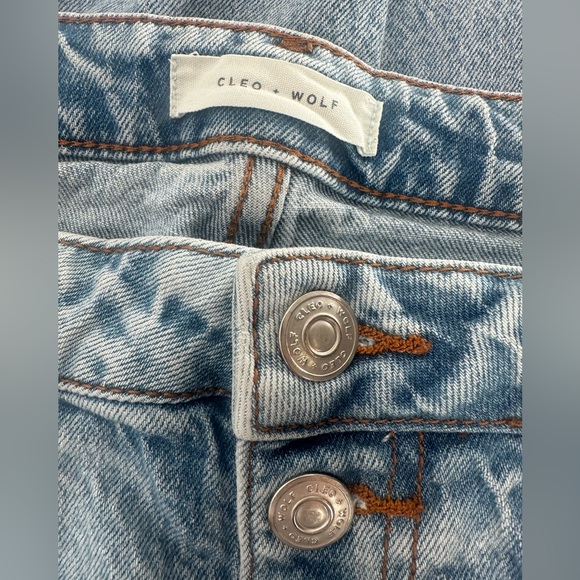 CLEO + WOLF WOMEN'S MEDIUM WASH HIGH RISE SLIM STRAIGHT ANKLE JEANS Size 31 - Picture 10 of 10